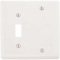 Hubbell Wiring 2-Gang White Medium Size Toggle and Blank Wall Plate PJ113W